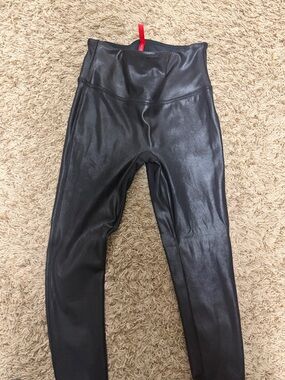 SPANX Black Faux Leather look High-Waist Leggings